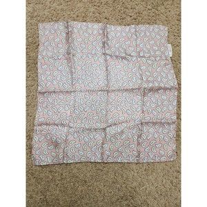 Vintage Glentex Silk Scarf Beige Yellow White Paisley Floral Boho 17"‎ X 17.5"